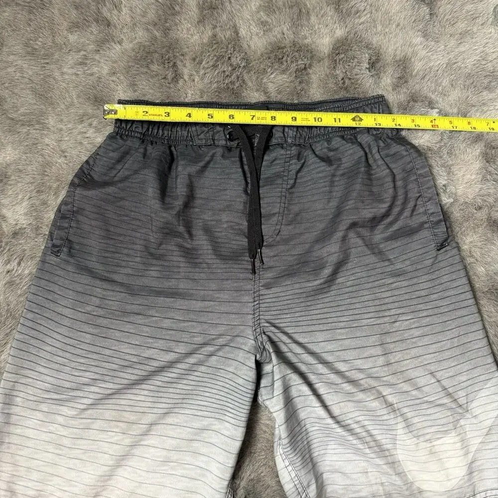 Men's NIKE Ombre Grey Gray Logo Athletic Shorts Swim Trunks Size Medium